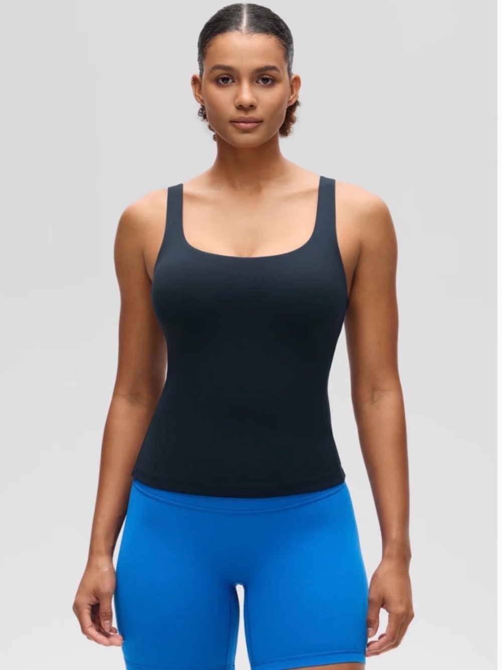 Crz yoga Butterluxe U Neck Built in Bra Tank S navy blue
